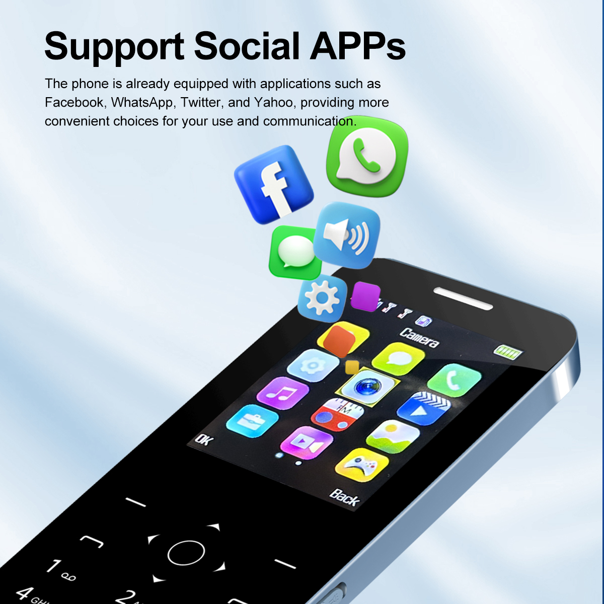 MKTEL M14 Feature Phone Four Sim Card Standby 2.4" Screen 1100mAh Battery MP3 MP4 FM Radio Senior Phone