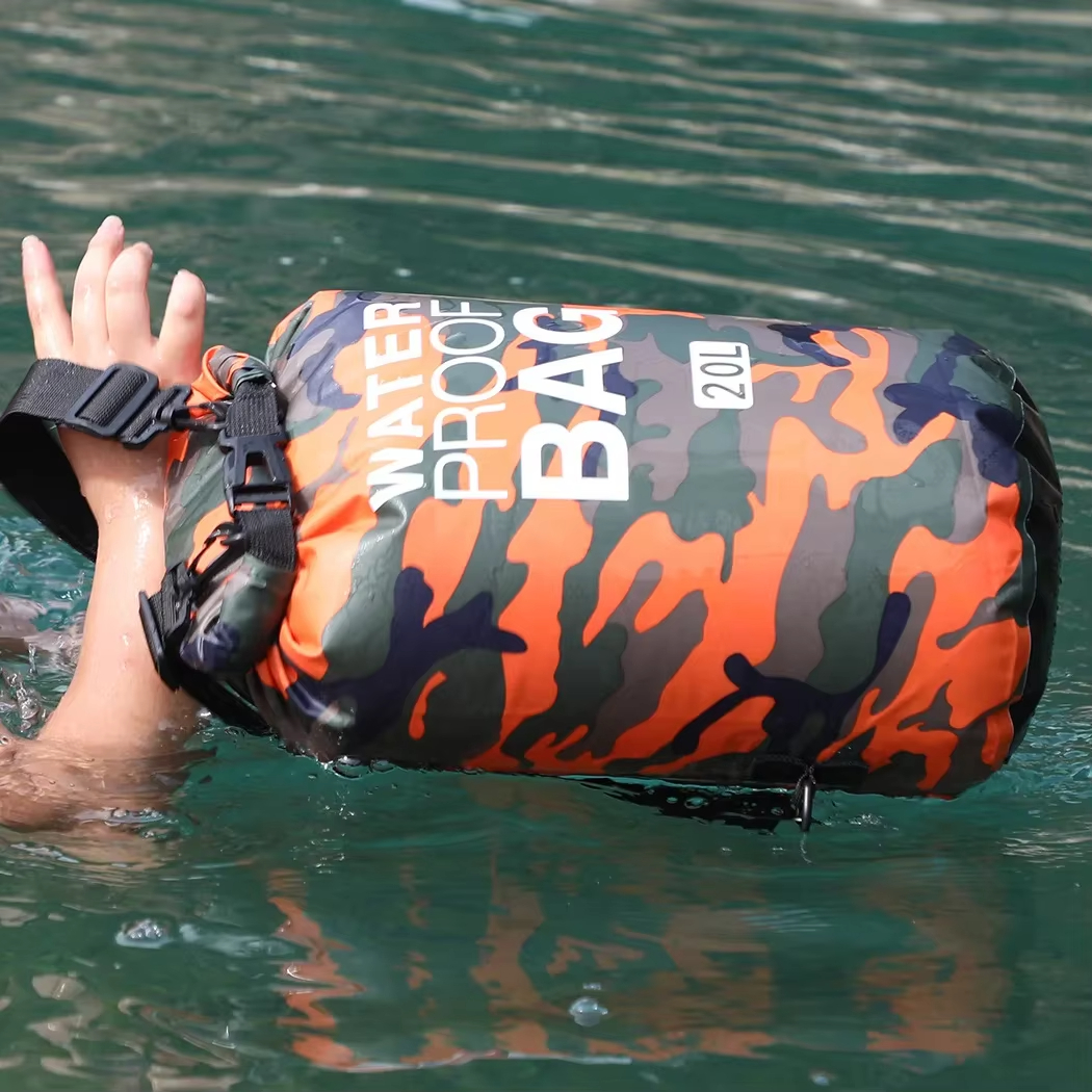 2/5/10/15/20/30L Outdoor Camouflage Wasserdichte Tragbare Rafting Tauchen Dry Bag Sack PVC Beschichtete Schwimmen Taschen für Fluss Trekking