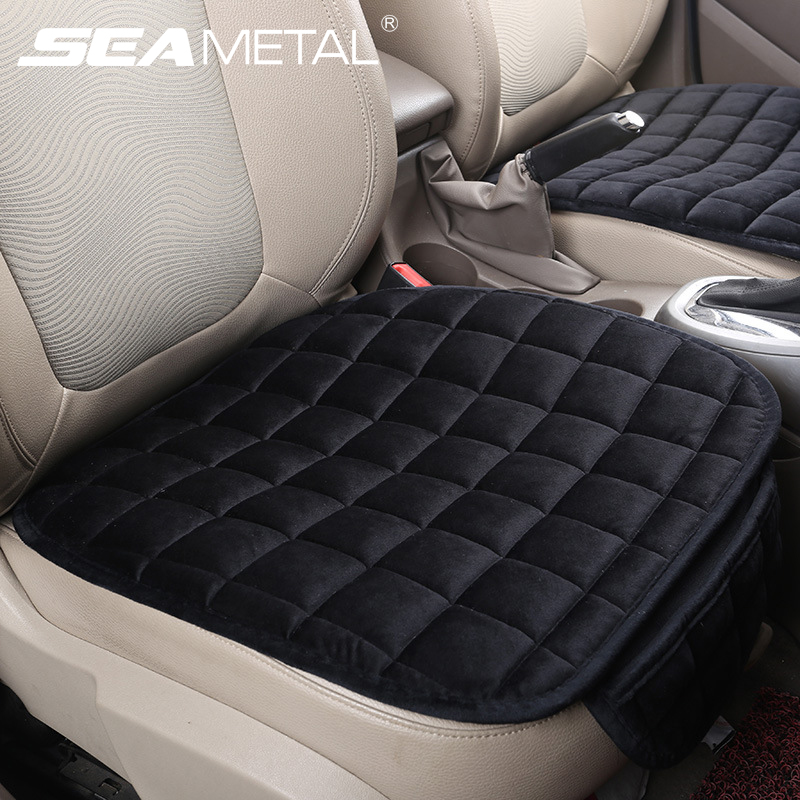 SEAMETAL Plüsch-Autositzbezug, ultraweiches Autositzkissen, rutschfeste Autositzschutzmatte, universell für Limousine, SUV, LKW, Pick-Up
