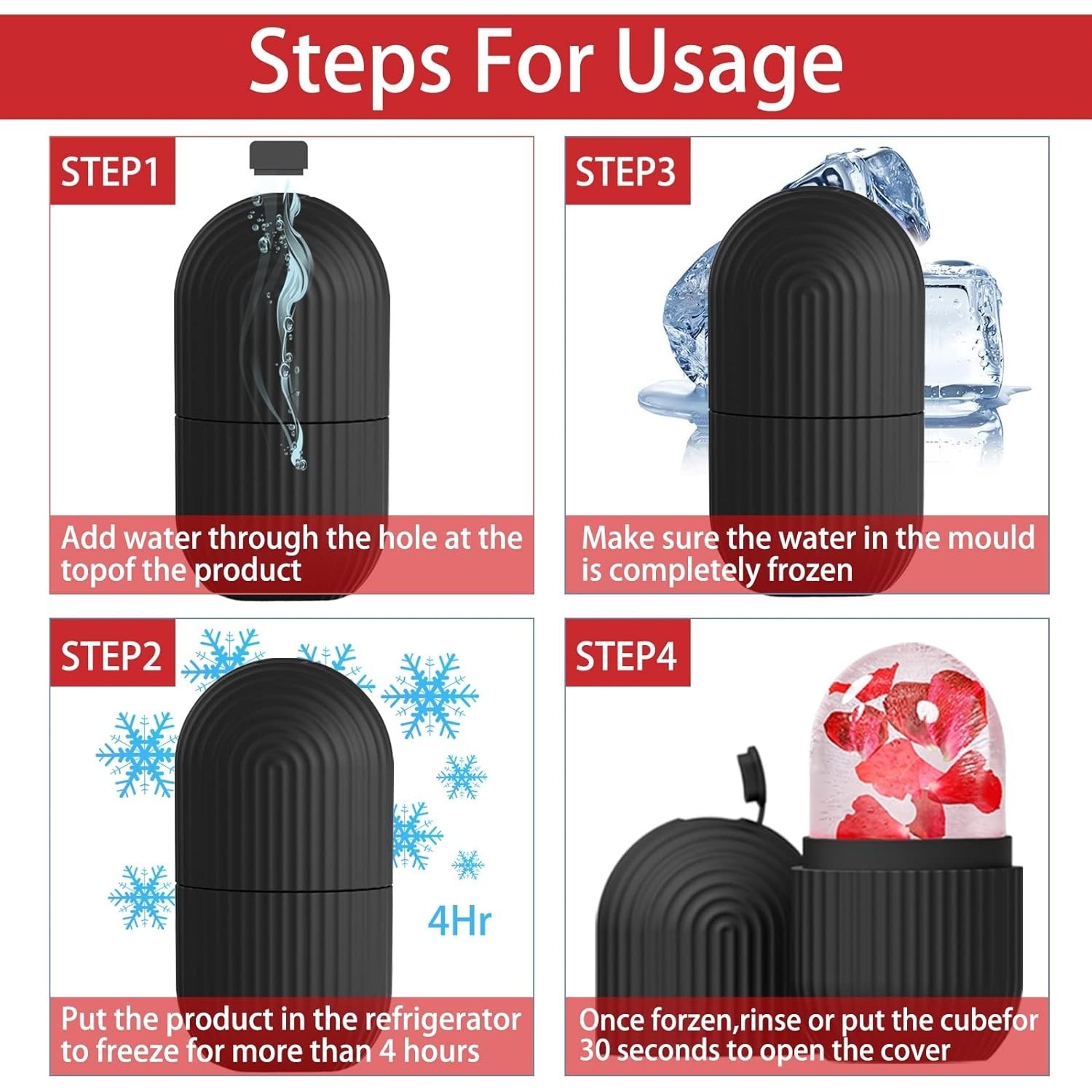 Ice Cube Face Roller, ogen en nek, verheldert de huid en verbeter uw natuurlijke glans, herbruikbare gezichtsbehandeling, Ice Cube Roller