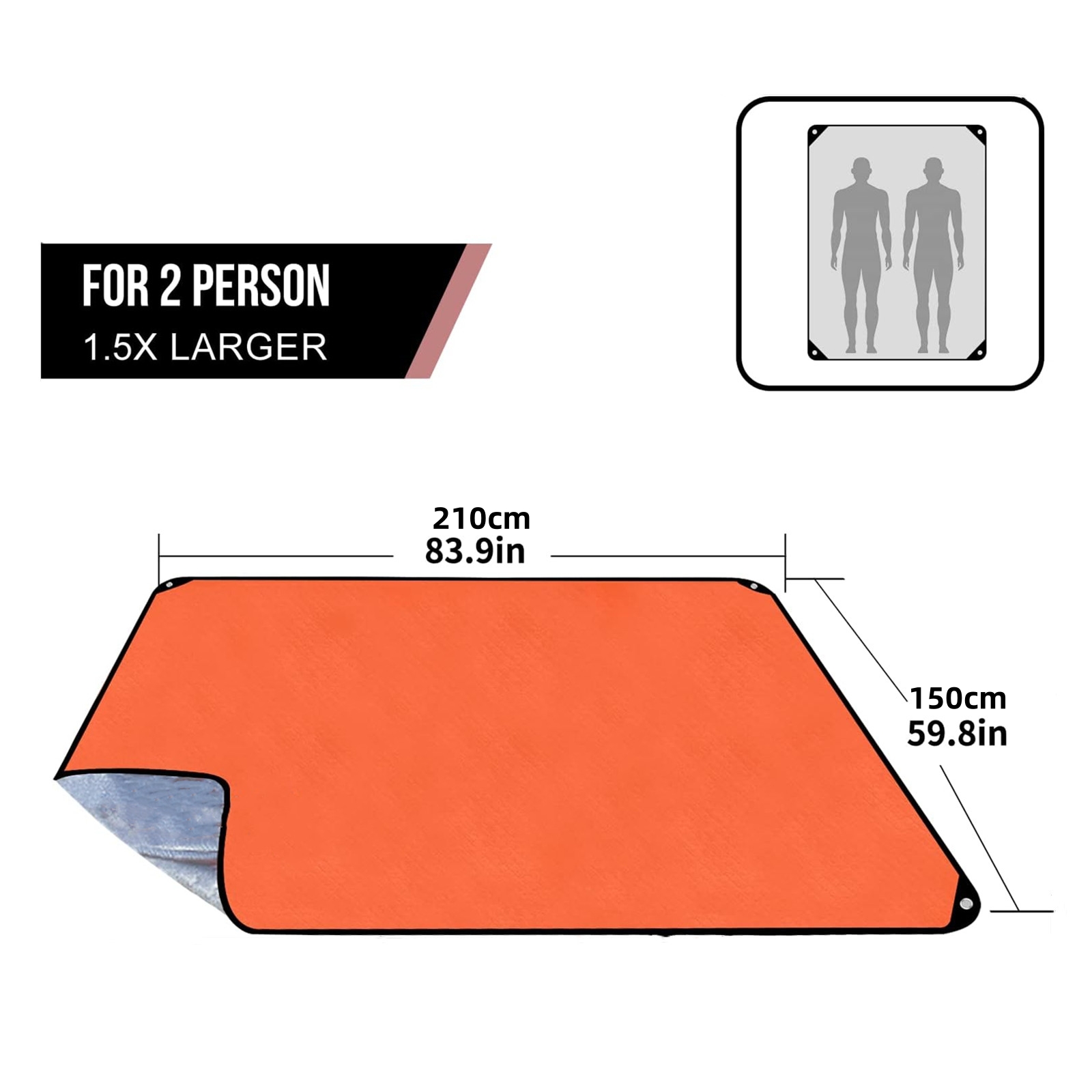 Cobertor de sobrevivência resistente – Lona reflexiva térmica isolada. Cobertor de emergência reutilizável para todos os climas para carro ou camping