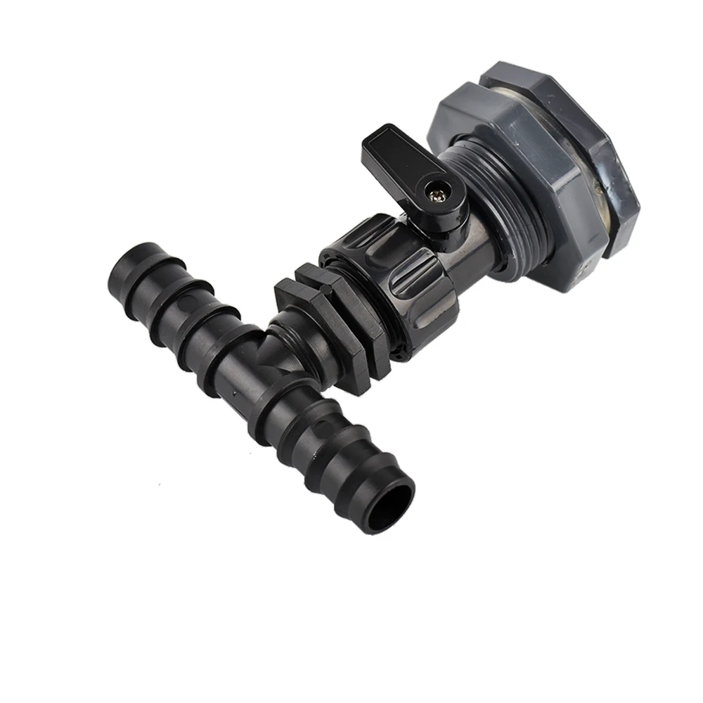 Rain Barrel Overflow Kit, 3/4 Inch Rain Barrel Valve, Barbed Fittings Connectors Tee Elbow Water Pipe Fittings
