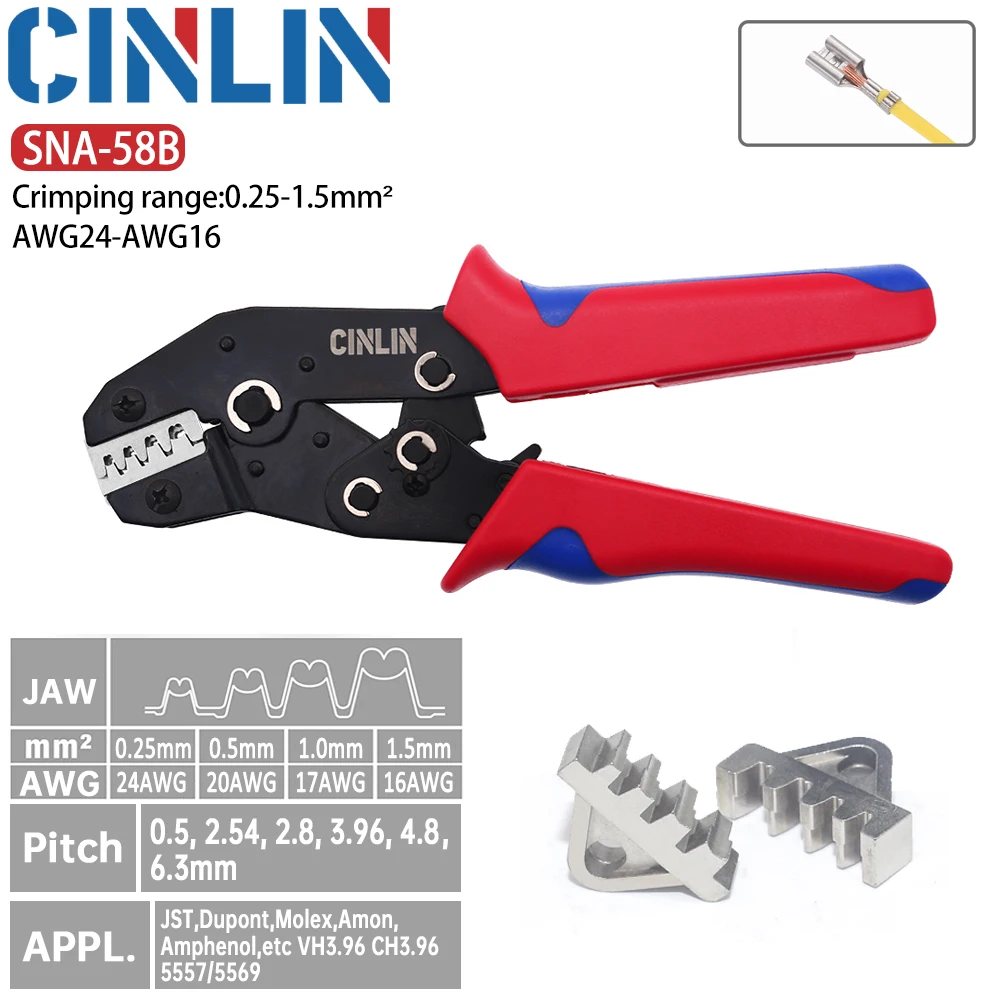 Bật Lửa DuPont Thiết Bị Đầu Cuối Lọn Uốn Kìm Hoán Đổi Cho Nhau Chết Dây Crimper Uốn Dụng Cụ Siết SN-48B PH2.0 XH2.5 JST2.5 VH3.96
