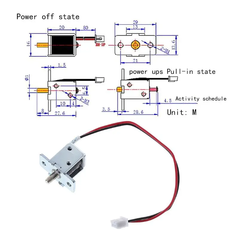 12V/0.5 Một Điện Từ Khóa Điện Từ An Toàn Kích Thước Nhỏ Dễ Dàng Lắp Đặt Cho Electirc Khóa Cửa Tủ ngăn Kéo Khóa J60A