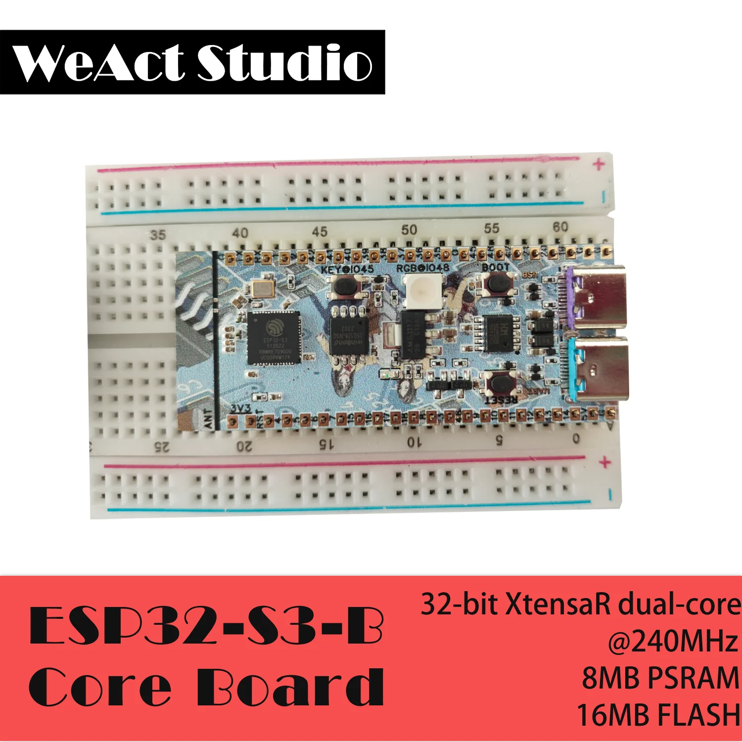 ESP32-S3-N16R8 WiFi Bluetooth-совместимая плата разработки BLE 5.0 Mesh ESP32S3 Беспроводной модуль Micropython