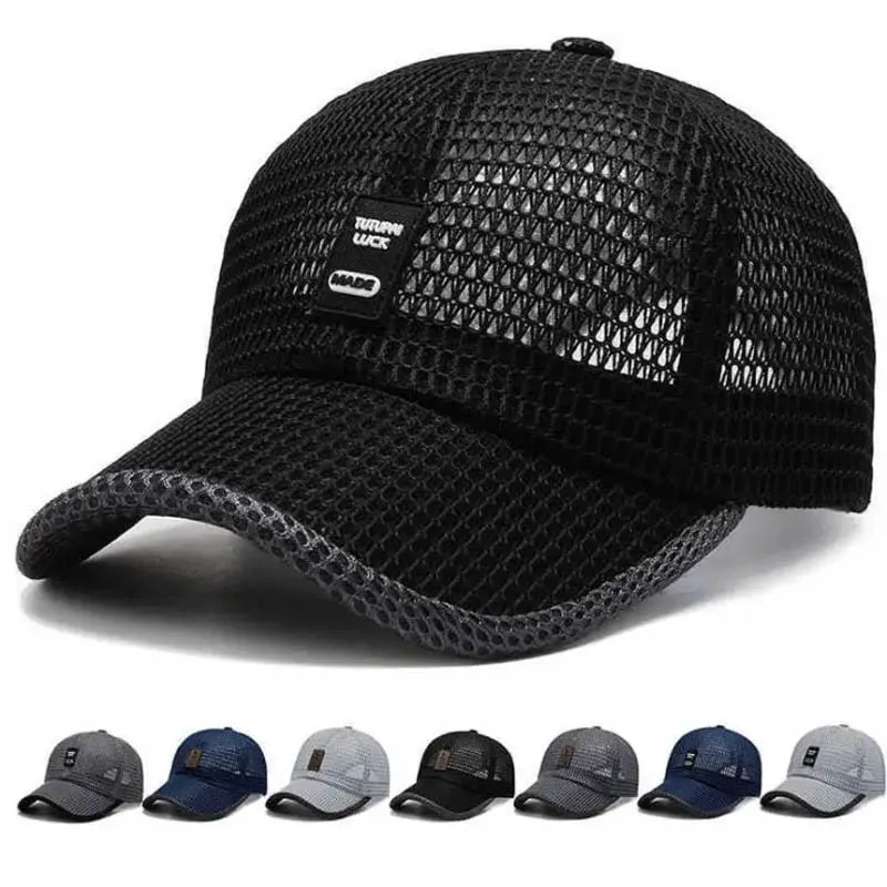 2025 Spring Men's Women Mesh Baseball Cap Breathable Summer Caps Dad Hat Outdoor Fishing Hats Bone Gorras Snapback Trucker Cap
