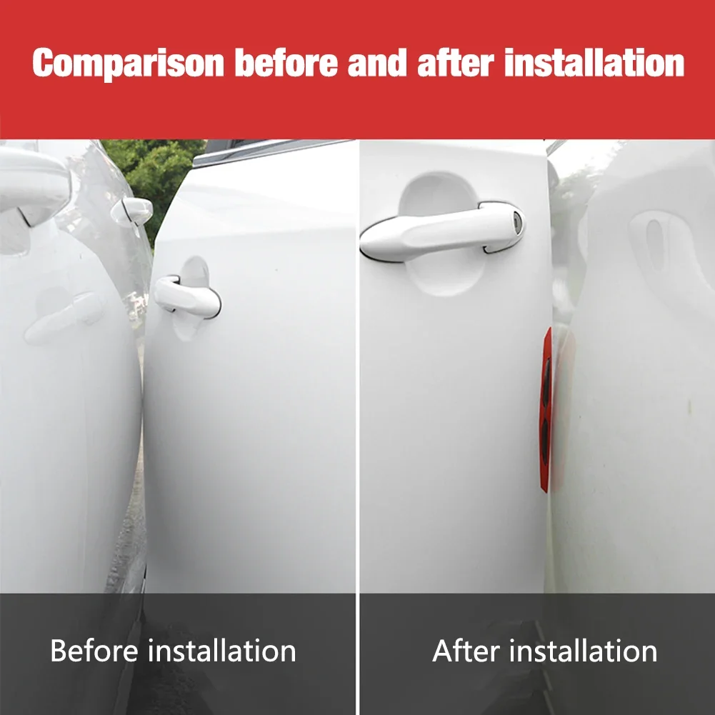 6 Stuks Auto 3d Reflecterende Koolstofvezel Sticker Mode Auto Styling Reflecterende Strips Nacht Veiligheidswaarschuwing Auto Exterieur Accessoires