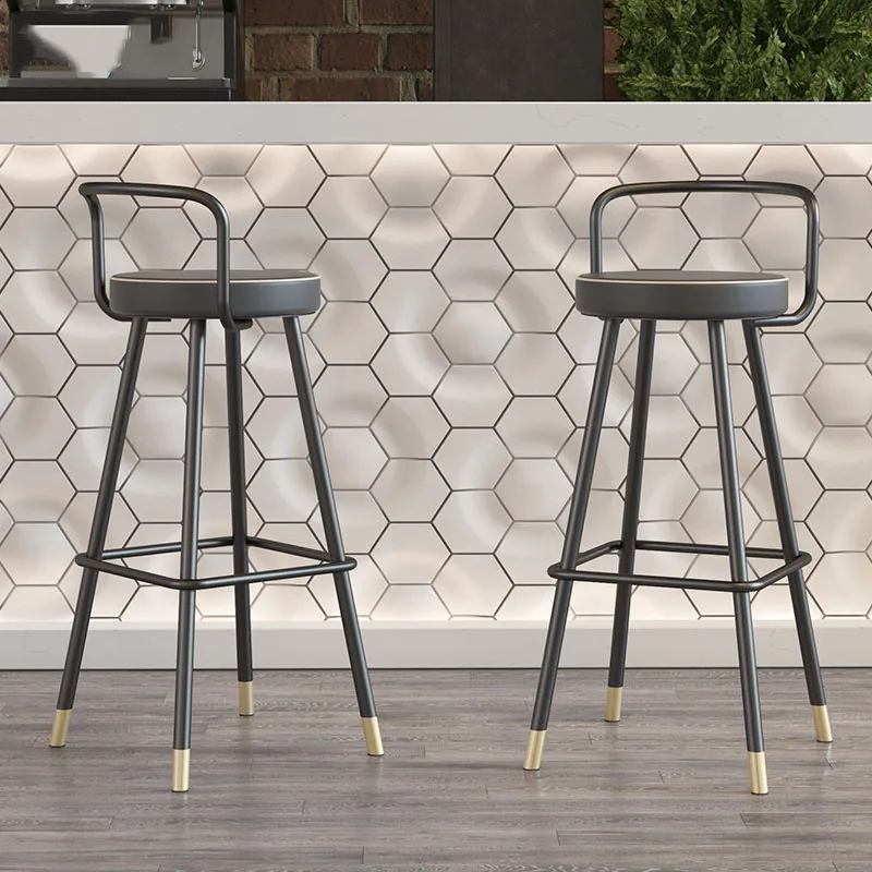 Gold Design moderne Bar stühle Hocker Lounge runde einfache hohe Barhocker Küche nordische Sillas Altas Para Barra Luxus möbel