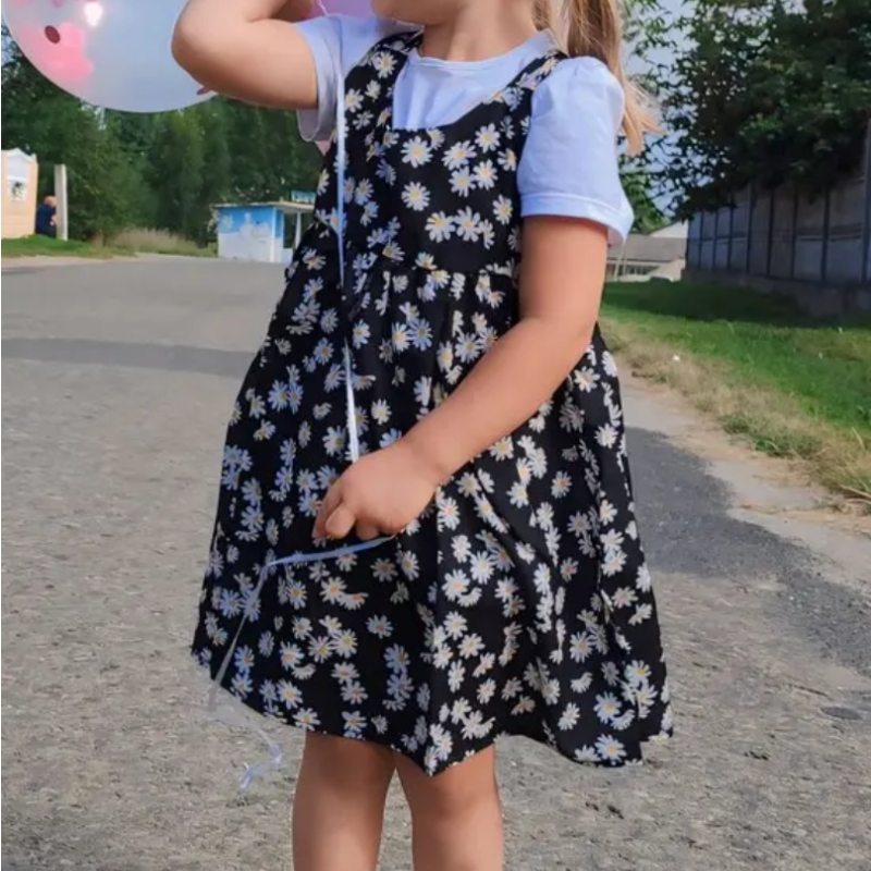 Mädchen-Freizeitkleider, kleine Gänseblümchen, bedruckt, ärmelloses Slip-Kleid, Kinderkleider für Mädchen von 2 bis 6 Jahren, Blumenmädchenkleider, Hochzeiten