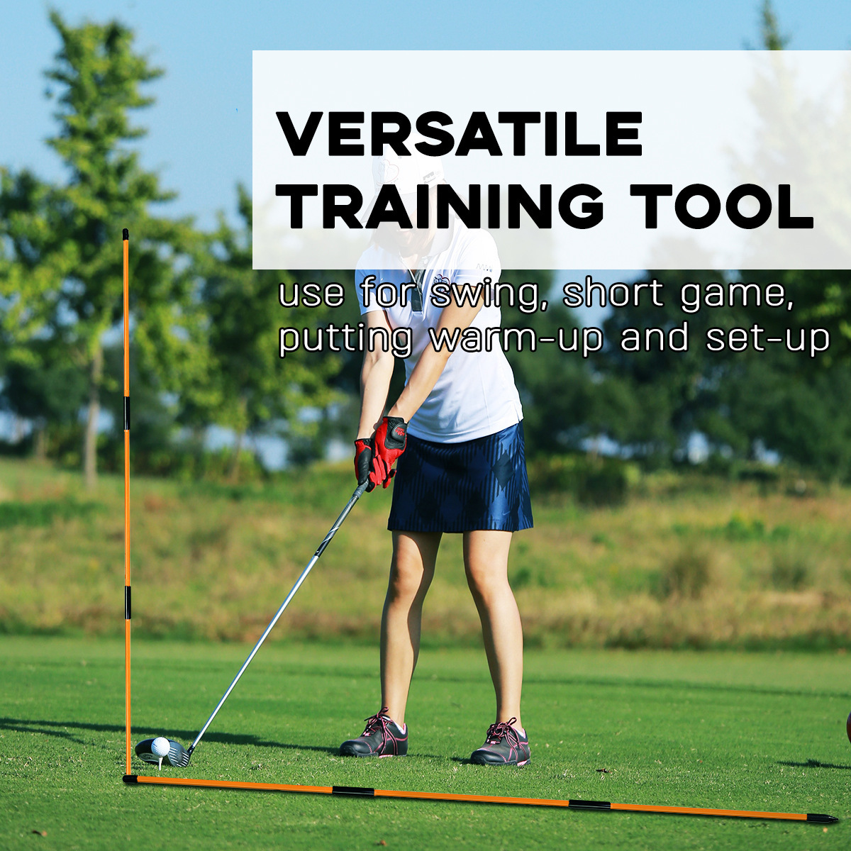 Golf Alignment Sticks Collapsible Golf Practice Rods Putter Green Trainer Tools Golf Swing Training Tool