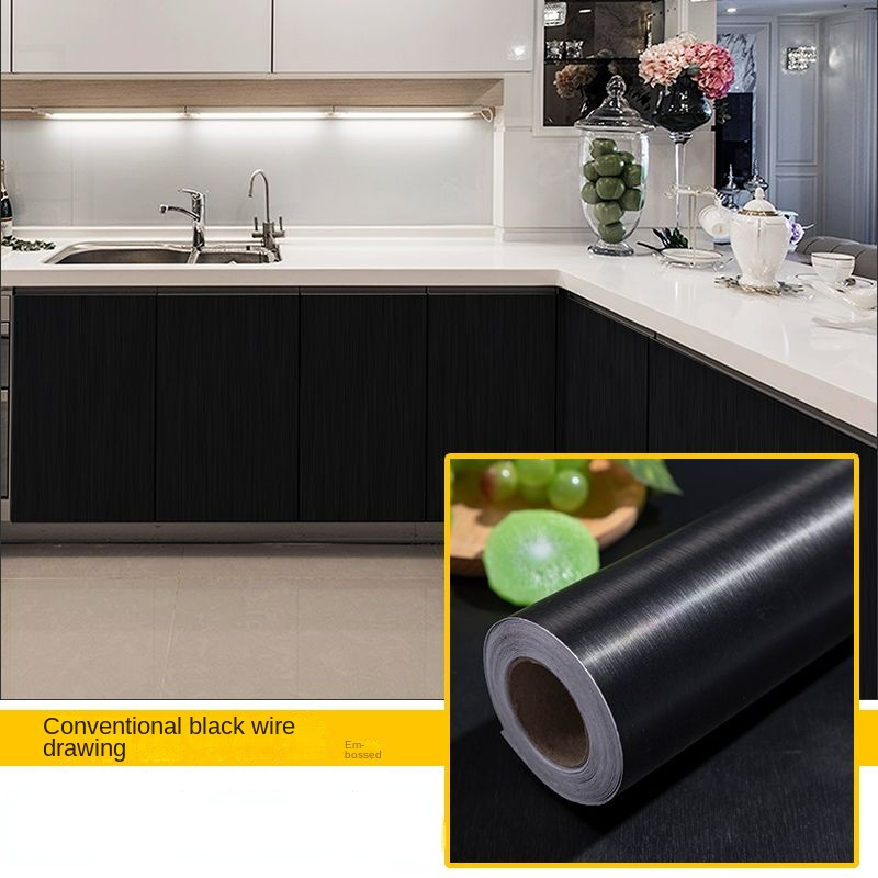 Pegatina autoadhesiva cepillada de acero inoxidable, aire acondicionado, lavadora, puerta de armario, papel tapiz impermeable, decoración del hogar