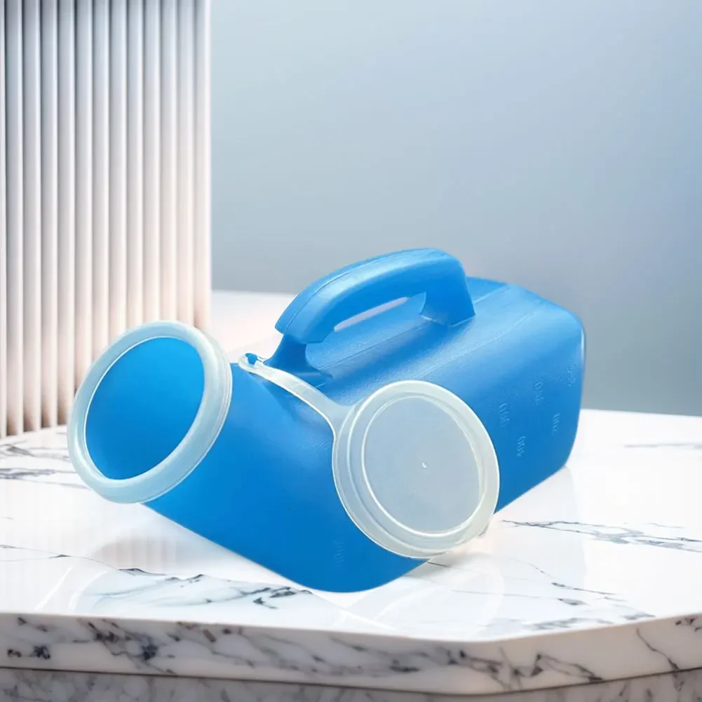 男性用ポータブル小便器,ふた付きプラスチック小便器,こぼれ防止のおしっこボトル,高齢者および車用,1200ml