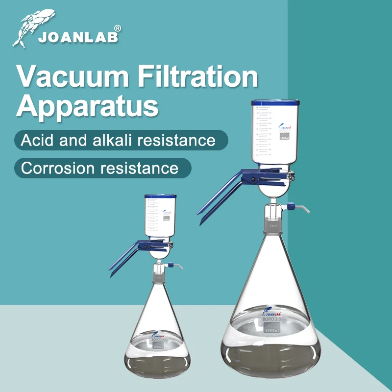JOANLAB 1000ml Apparecchio per filtro sottovuoto Attrezzatura da laboratorio Filtro in vetro Nucleo di sabbia Filtro a membrana solvente liquido con tubo di gomma