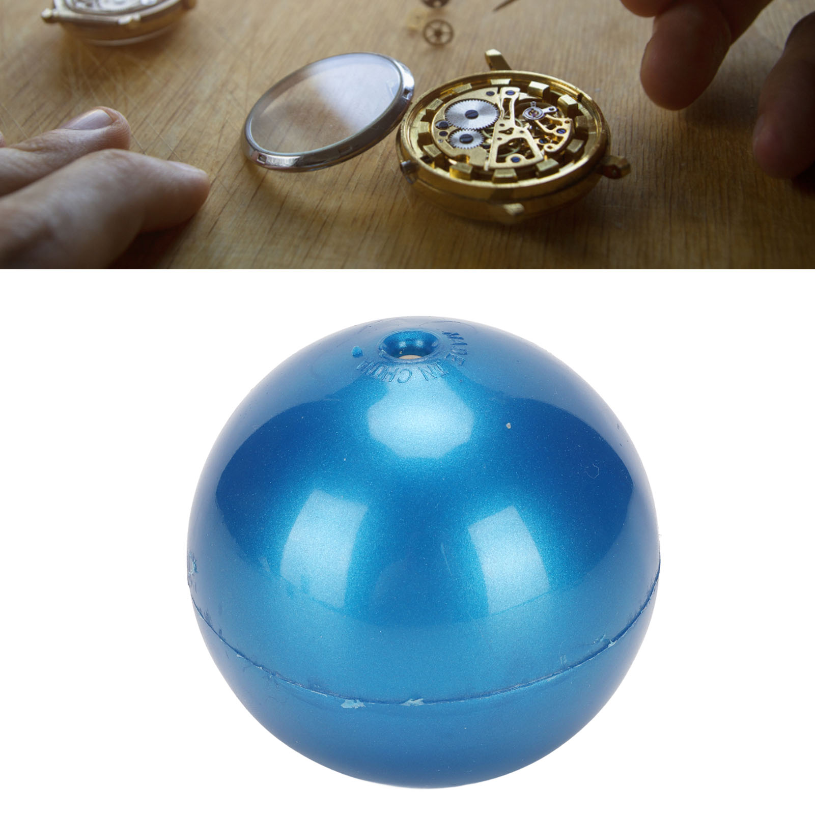 Boîtier de montre boule ouverte bleue, 7cm de diamètre, caoutchouc Durable, sûr, fiable, Portable, boule de Friction pour outil de réparation professionnel