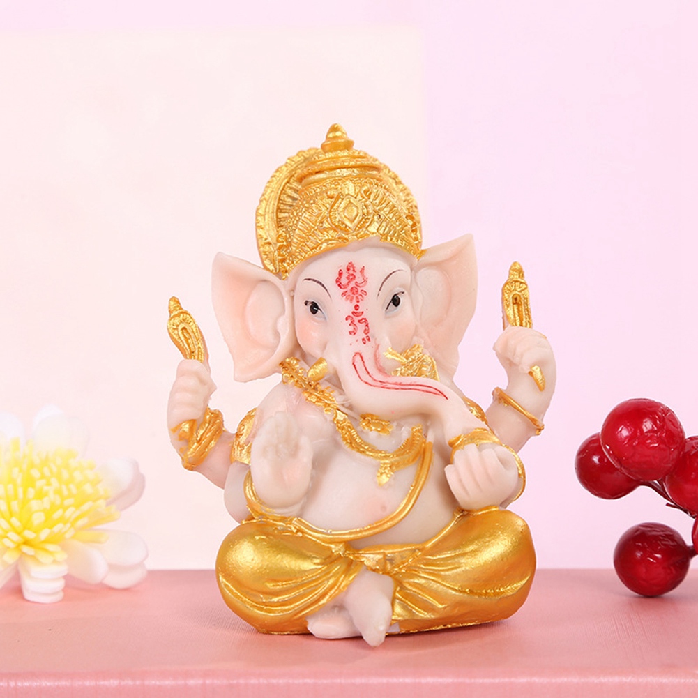 Haidianzi Gold Lord Ganesha พระพุทธรูปรูปปั้นช้างพระเจ้าประติมากรรม Figurines