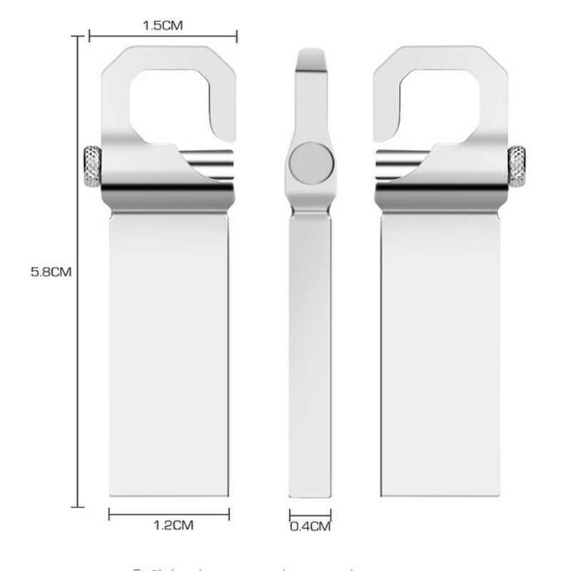 Metal USB Flash Drive, Memory Stick, Disco U, USB 2.0, 32GB, 64GB, 128GB, 256GB, 512GB, Hot, Prata, Ouro