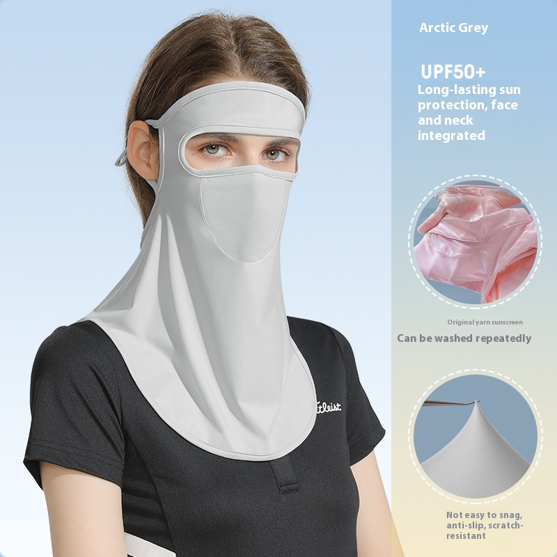 Летняя маска с защитой от ультрафиолета и чехол для шеи — легкий капюшон из ледяного шелка для женщин, дышащий солнцезащитный козырек, мужские товары для велоспорта и рыбалки