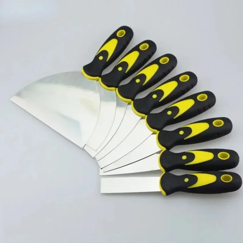 สแตนเลส Putty Knife บรรจุไม้พายวอลล์เปเปอร์ Stripper ไม้ Handle สีเครื่องมือพลาสเตอร์พลั่วเครื่องมือก่อสร้าง