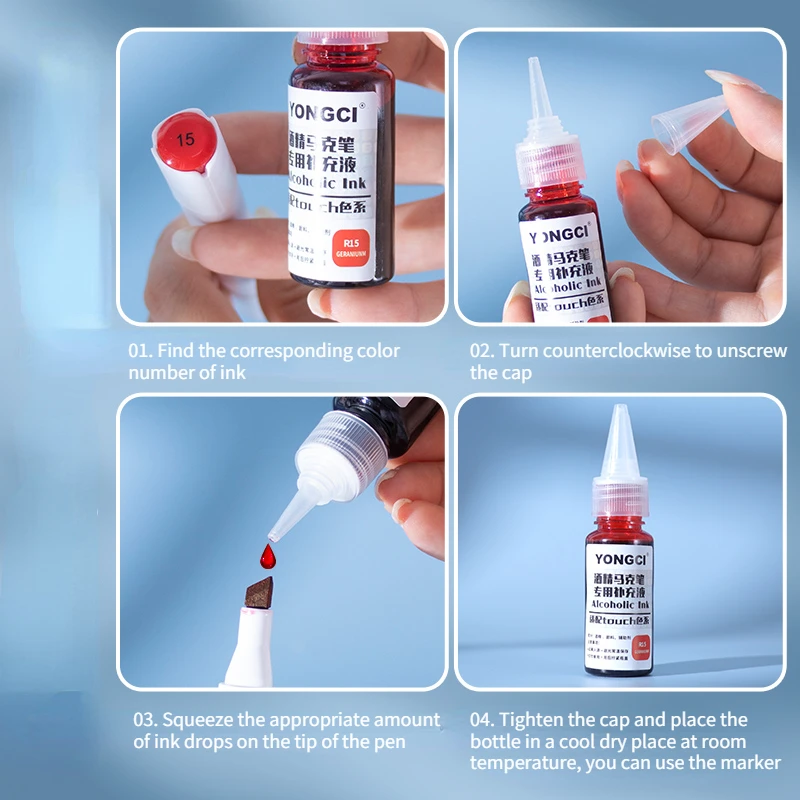 56 Màu 20ML Rượu Bút Nạp Mực In Cảm Ứng Đa Năng Ly Đá Bảo Vệ Môi Trường Nghệ Thuật Tranh Văn Phòng Phẩm Phụ Kiện