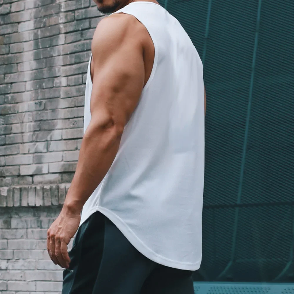 メンズジムタンクトップフィットネスノースリーブランニングスポーツ Tシャツ男性速乾性トレーニングボディービルジム Tシャツ男性男性ベスト