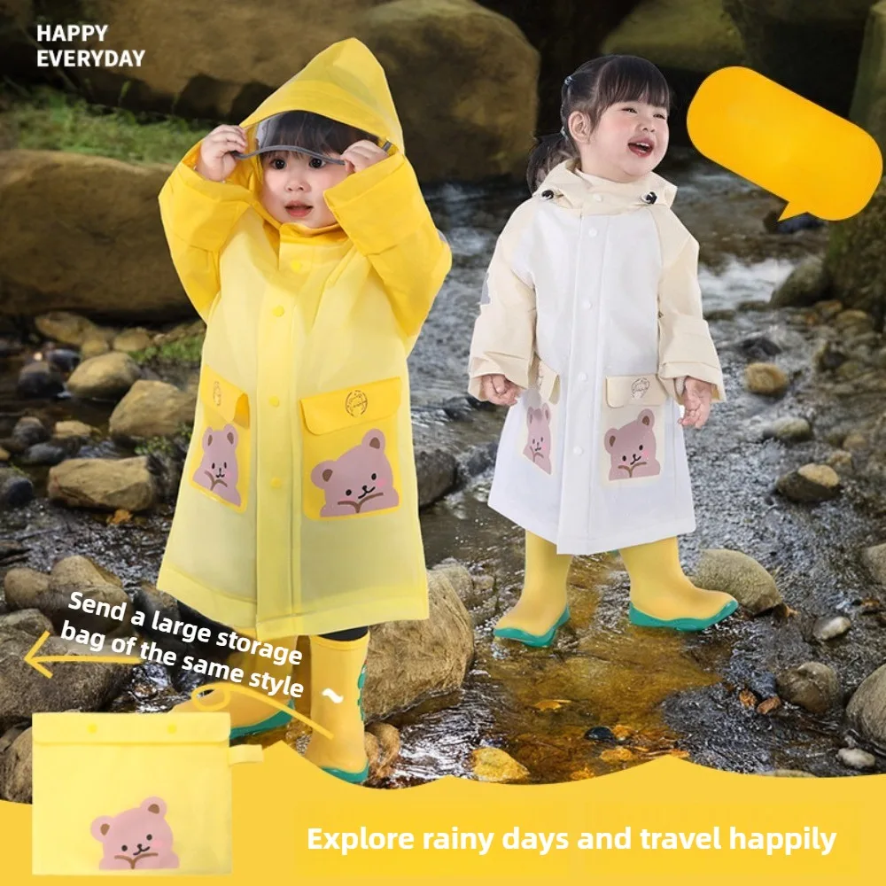 Imperméable pour enfants pour garçons et filles, imperméable pour tout le corps, bébé de la maternelle pour l'école, étudiant uniquement, avec espace pour sac à dos, imperméable