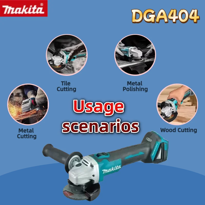 Makita DGA404 Brushless Electric Angle Grinder Cordless Polishing Cutting Machine  For Makita 18V Battery Power Tools