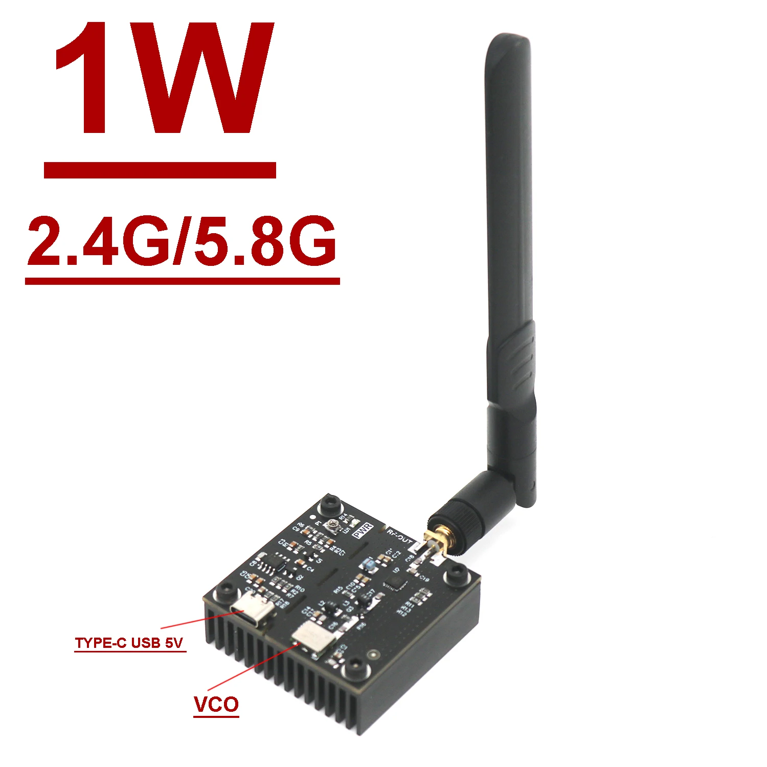 1W 2.4Ghz 5.8Ghz VCO Generator Signal Source integrated 1W power + Antenna For 2.4G Bluetooth 5.8G WIFI BT Wifi Camera