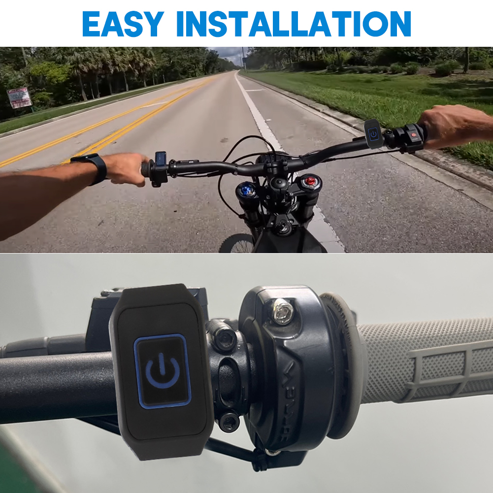 Para Talaria Sting R MX4 interruptor de montaje en manillar de motocicleta interruptor de apagado de faro con luz LED azul Plug & Play resistente al agua