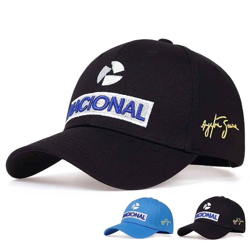 Nieuwe Ayrton Senna Racer Fashion Letter Geborduurde Hoed Outdoor Zonwering Team Baseball Cap Hiphop Hoeden