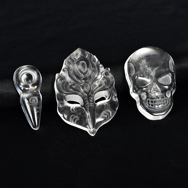 Crystal Fox Masker Godin Totem Schedel Houtsnijwerk