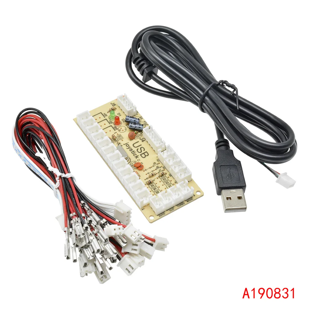 Clearance_Zero Delay Arcade USB Encoder PC zu Joystick Arcade Rocker Platine Steuermodul für MAME 2Pin mit Kabel Push