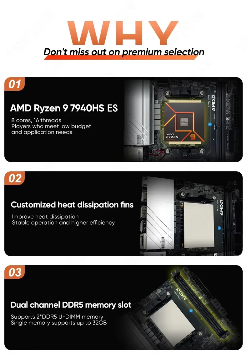 Sonderangebot Topton N17 ITX NAS Gaming Mainboard CPU AMD Ryzen 9 8945HS 7 7840HS ES 2*NVMe 4*SATA3.0 1xPCIEx8 2xDDR5 2x2,5G LAN
