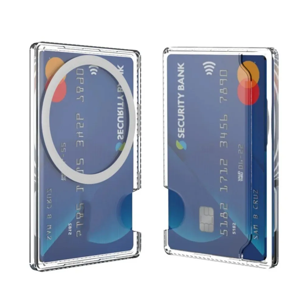 Nueva cartera magnética transparente de plástico con fuerte adsorción, tarjetero portátil con ranuras para tarjetas, funda para iPhone 16 15 Pro Max 14 13 12 hombres