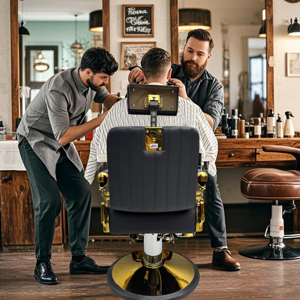 Vintage Barber Chair Heavy Duty Hydraulic Recline Salon Chair, 550 lbs Capacity, 160° Adjustable Backrest, Scratch-Resistant