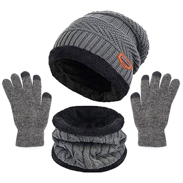 Gorro masculino e feminino com chapéu de malha, cachecol de lã feminino, máscara de espessamento quente, gorro, inverno