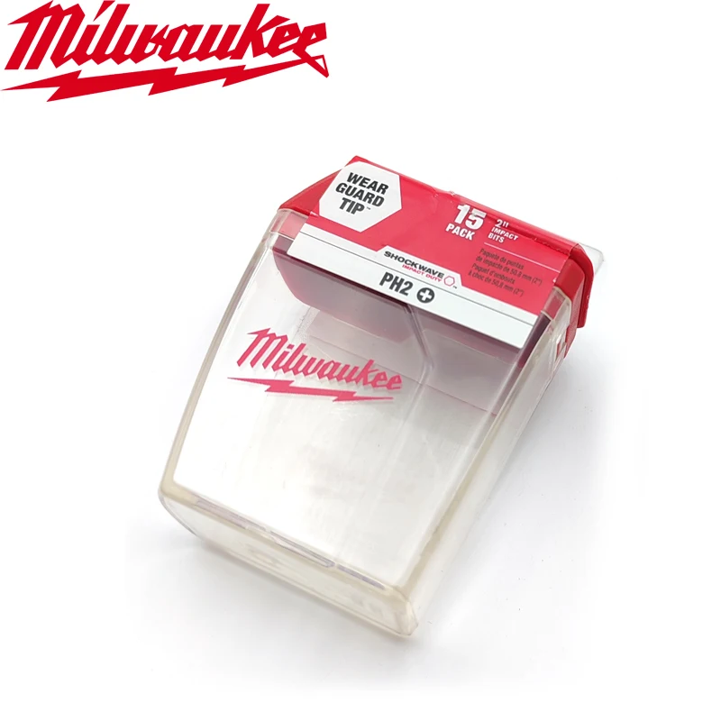 Milwaukee PH2 Caja de almacenamiento de puntas Destornillador Bit Herramienta Pieza Accesorio Almacenamiento Caja de herramientas portátil