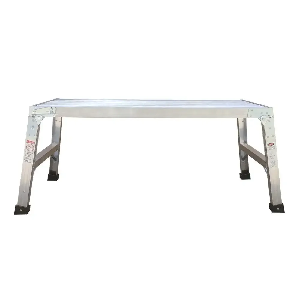 Aluminum Work Platform Ladder Bench 330lbs Load Capacity Foldable Portable Heavy Duty Outdoor Indoor Use Easy Assemble High