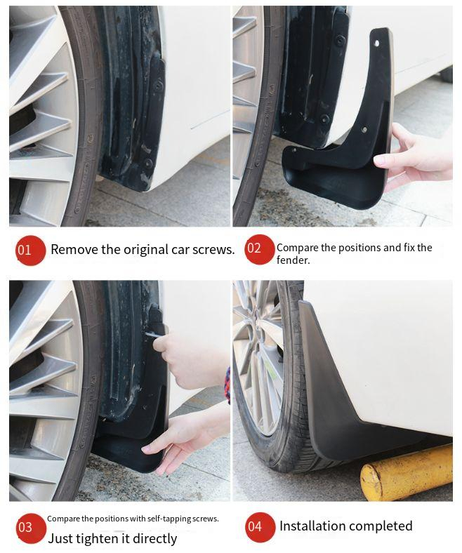 4 pçs pneu de carro fender mud flaps respingo guardas parafuso incluído protetor da roda traseira dianteira acessórios para universal auto suv caminhão
