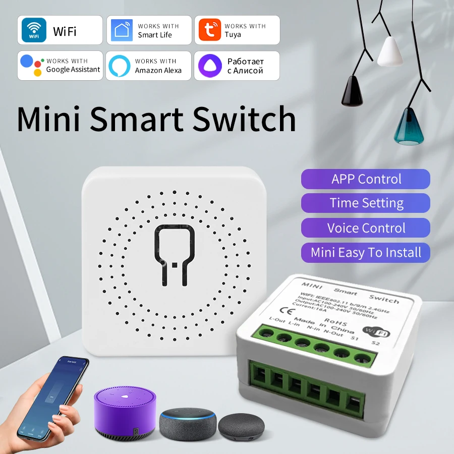 16A 20A Tuya WiFi Smart Switch RF 433Mhz Relais Breaker Modul 2-Wege-Steuerung Smart Life App Remote Funktioniert mit Google Home Alexa