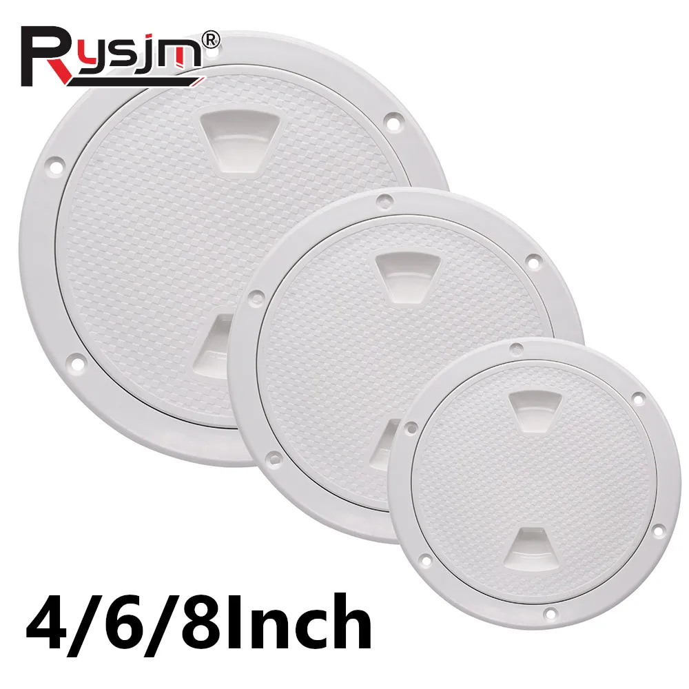 Escotilhas de inspeção redondas antiderrapantes de plástico ABS com tampa removível Parafuso marinho Tampa de escotilha de acesso para caiaques iate 4 ''6''