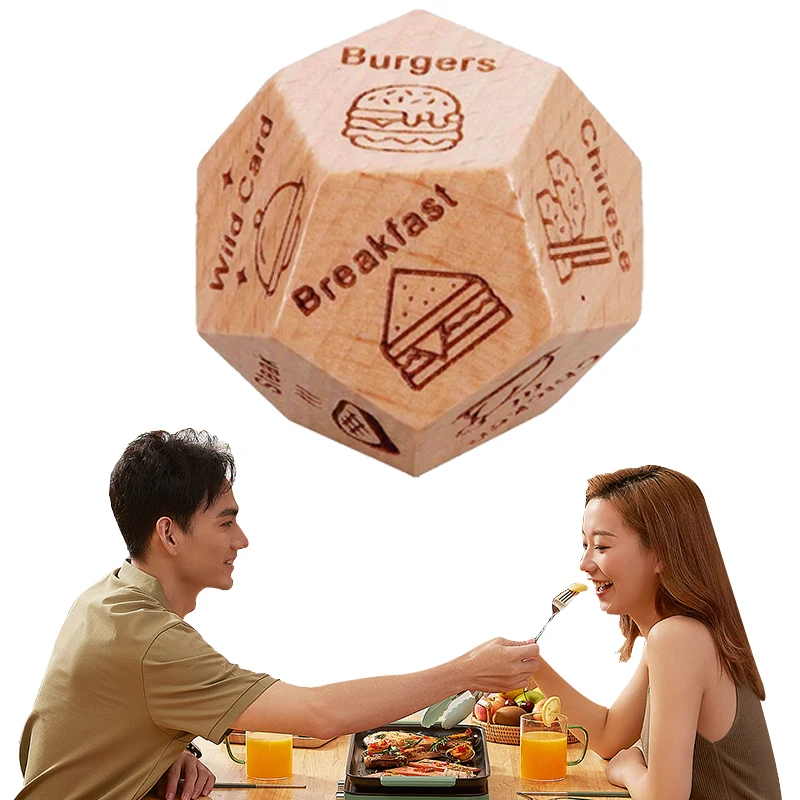 Holz Essen Würfel Würfel Spiele Datum Nacht Ideen für Paare Spaß Geschenke für Hochzeitstag Paare Halloween Valentinstag