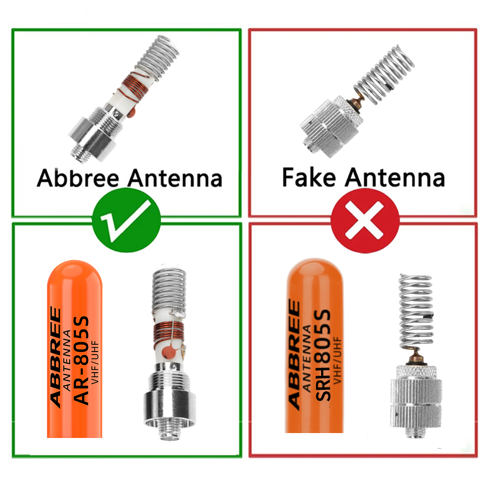 1/2 pçs nova abbree AR-805S walkie talkie antena sma-fêmea uhf vhf para UV-5R UV-32 UV-21 pro v2 quansheng UV-K5 8 tk11 rádio amador