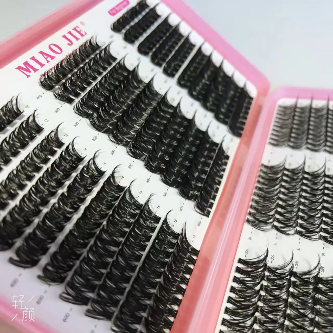 미아오지에 개별 클러스터 속눈썹 두껍고 풍성한 연장 30D/100D 혼합 길이 DIY 클러스터 속눈썹