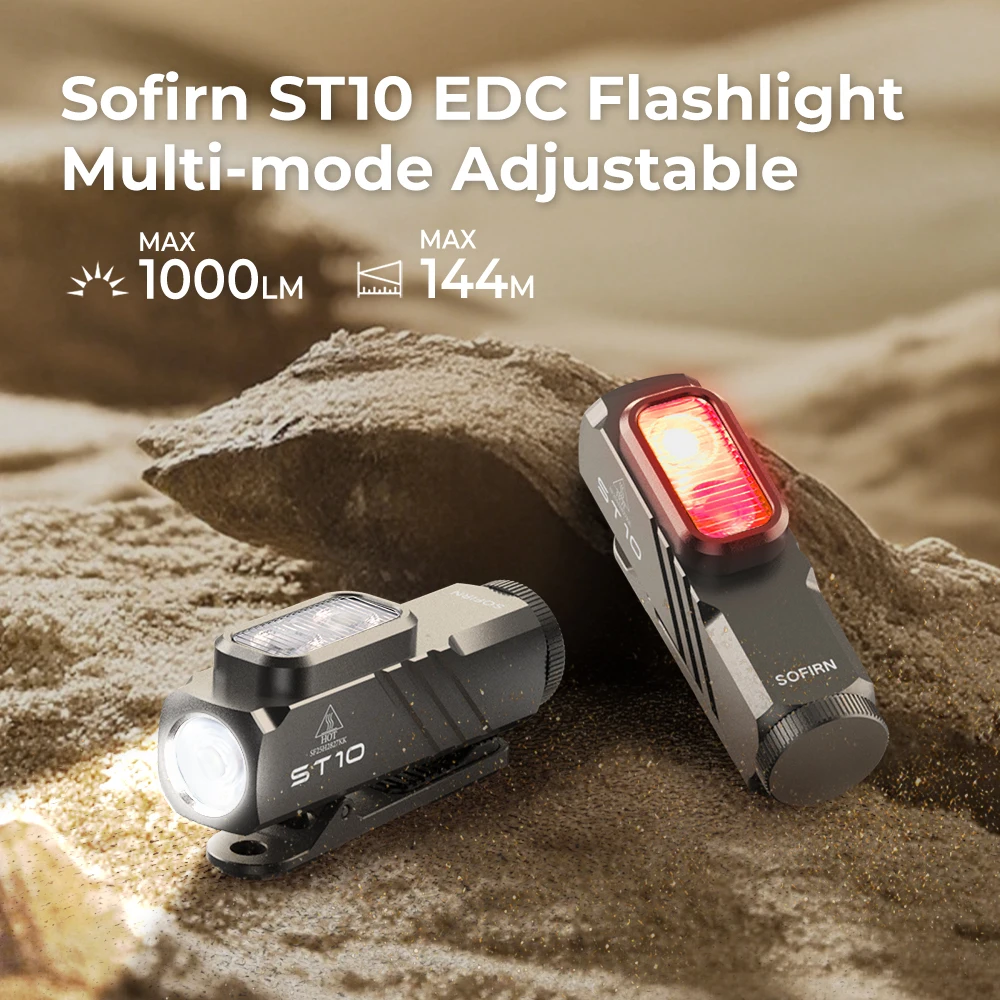 Новый фонарик Sofirn ST10 EDC 14500 1000LM USB C перезаряжаемый водонепроницаемый с красным светом с магнитным хвостом и зажимом для кемпинга Emerge