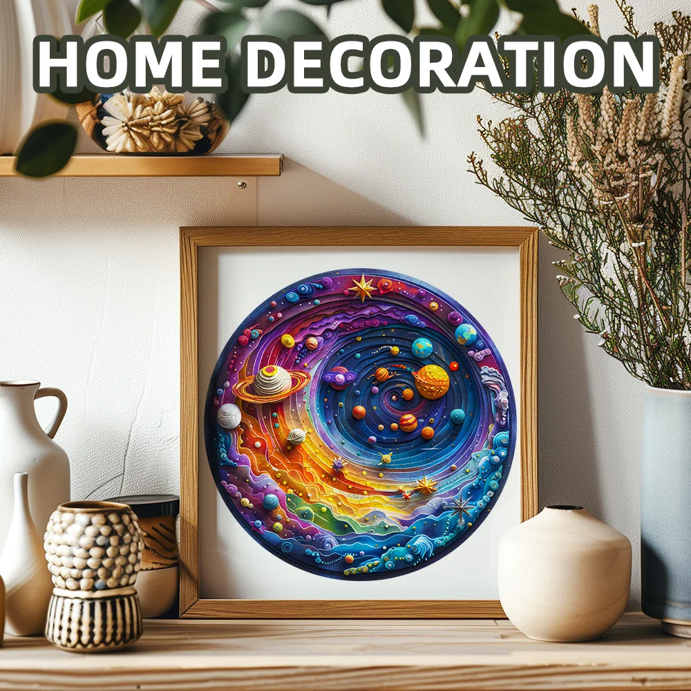 Adult wooden puzzle, space planet, irregular shaped puzzle, family game toys, the best gift for children