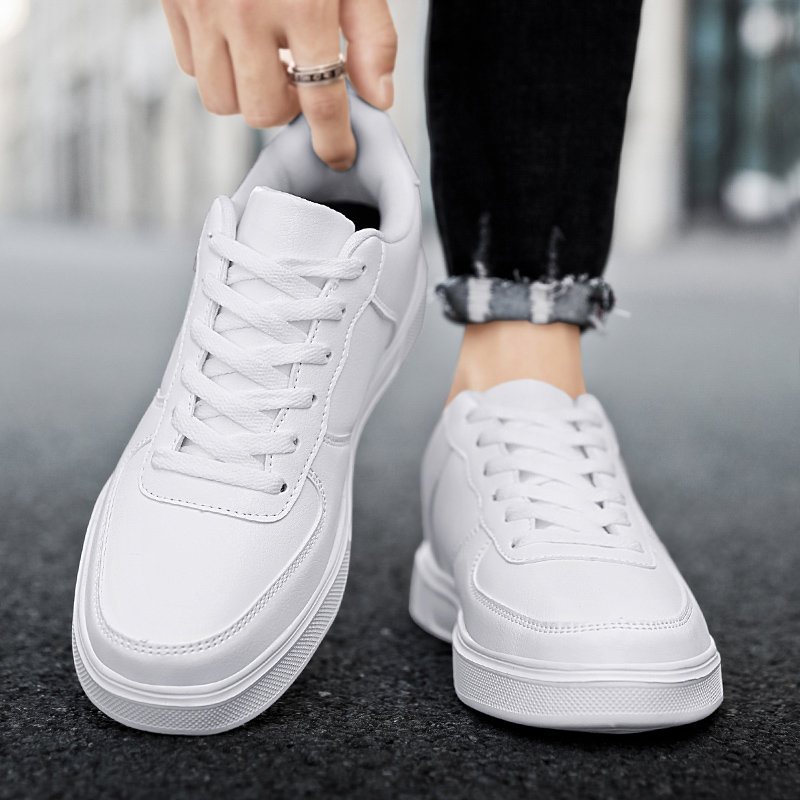 Klassische weiße Turnschuhe für Männer und Frauen, bequeme Leder-Turnschuhe, Skateboard-Sportschuhe, große Größe 47, Herren-Trainer, Basket Homme