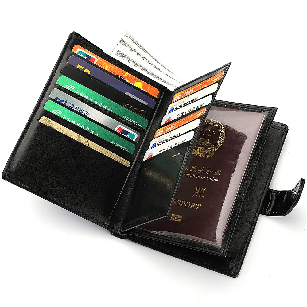 Elegante viagem passaporte saco multi-cartão titular carteira portátil multi-função masculina carteira