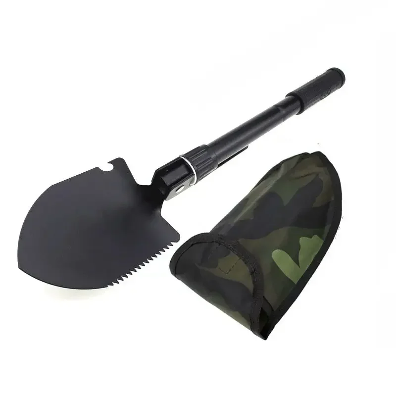 1PC สแตนเลสสตีลวิศวกรพลั่วทหารพลั่วพับกลางแจ้ง Multifunctional Camping ตกปลาพลั่ว Pickaxe สําหรับรถยนต์