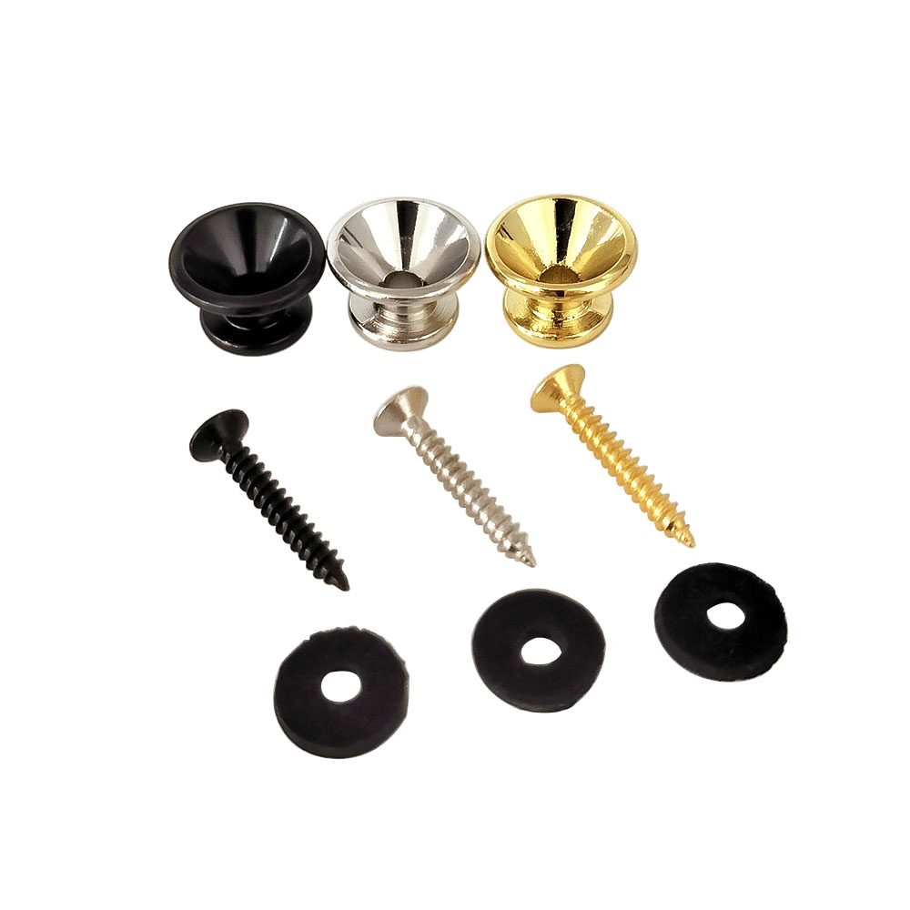 2 ピース/ロット金属ギターボタンエレクトリックベースストラップロックペグ金属エンドウクレレバックルロックピンギターアクセサリーマルチカラー