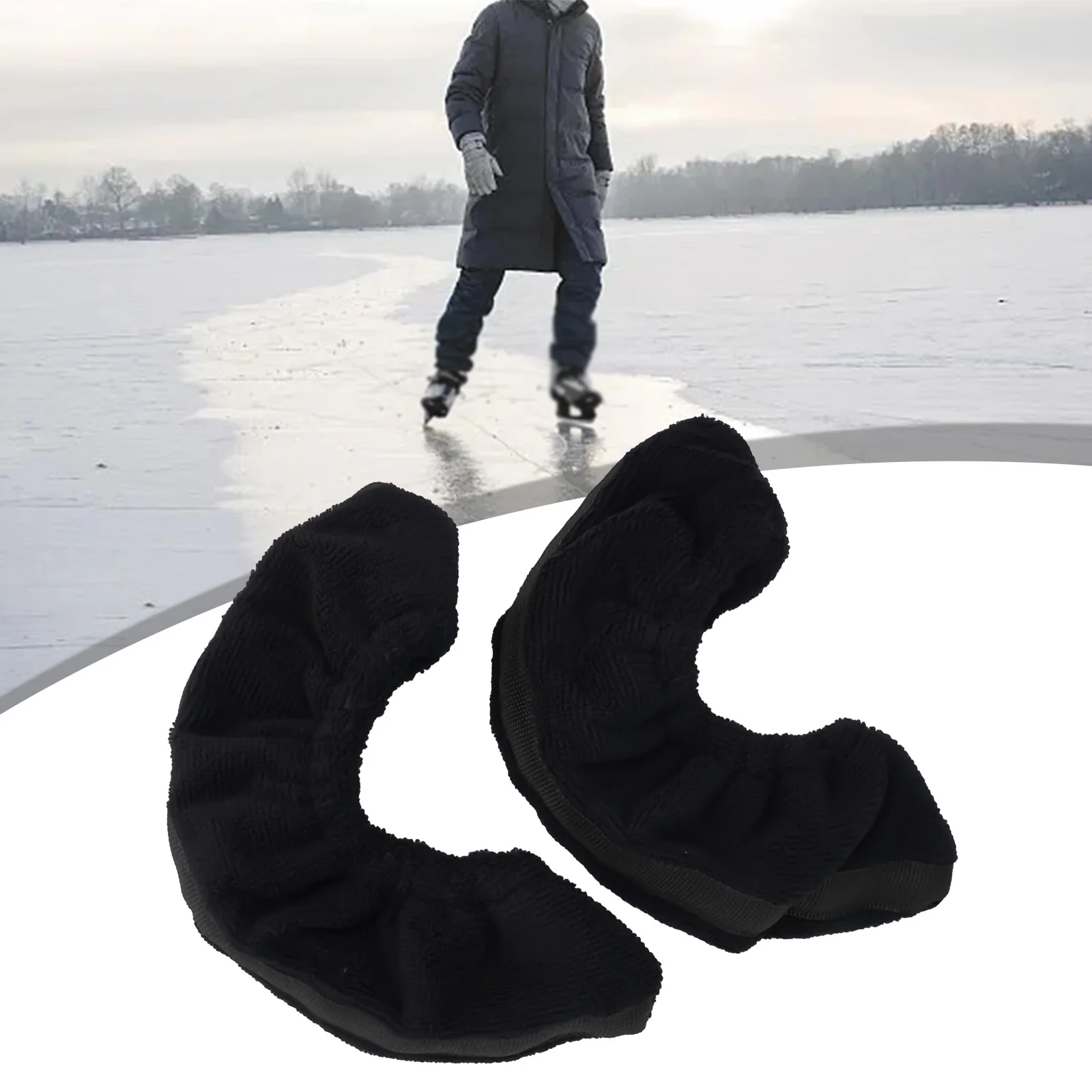Elastic Ice Skate Cover Guard  Super Absorbent And Quick Drying  Thick Velvet Lining  Easy To Use  Suitable For Figure Skates